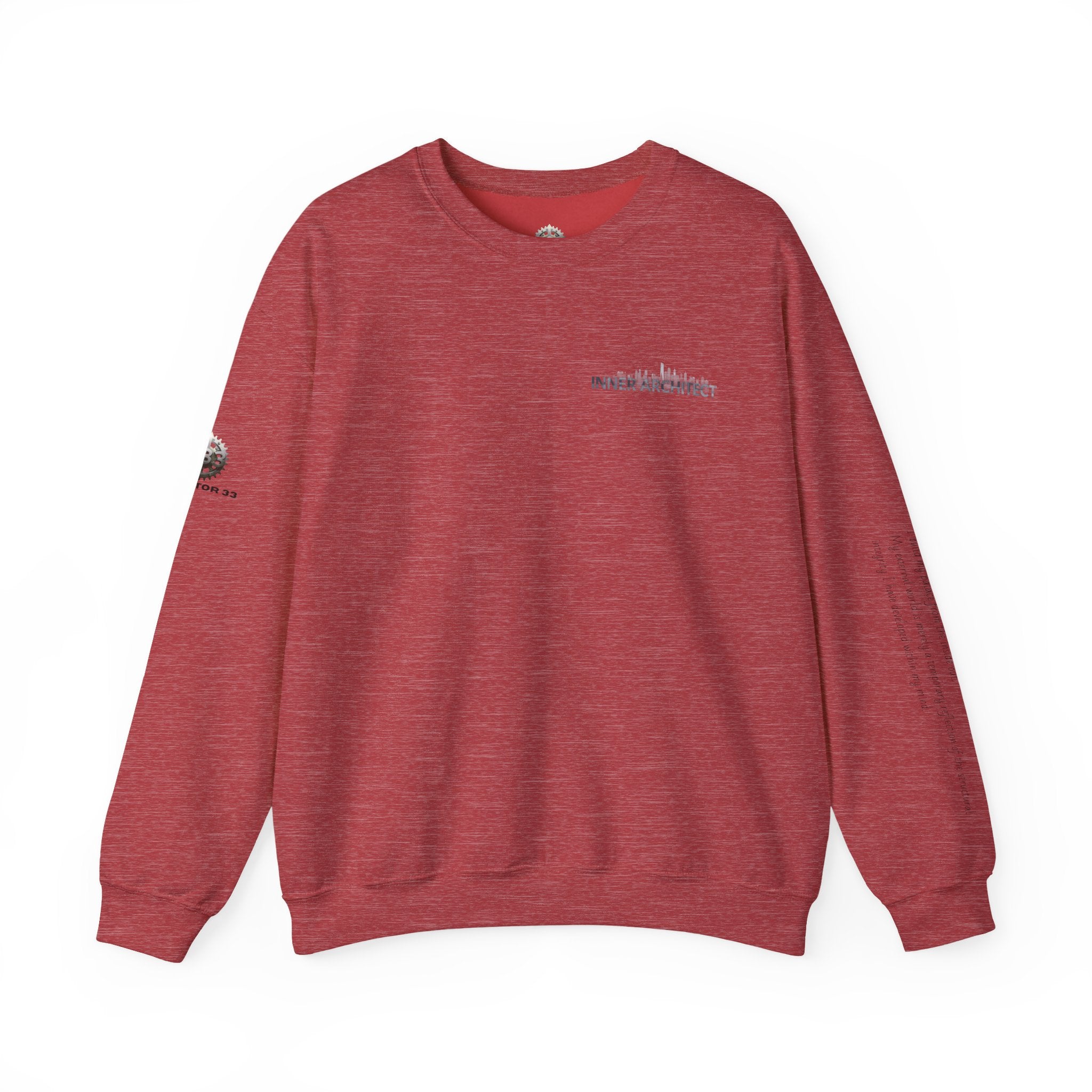 "Inner Architect" Crewneck Sweatshirt- Sleeve Printed Affirmation