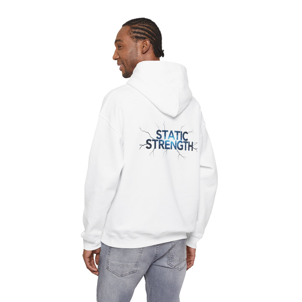“Static Strength” Hoodie Sweatshirt- Sleeve Print Affirmation