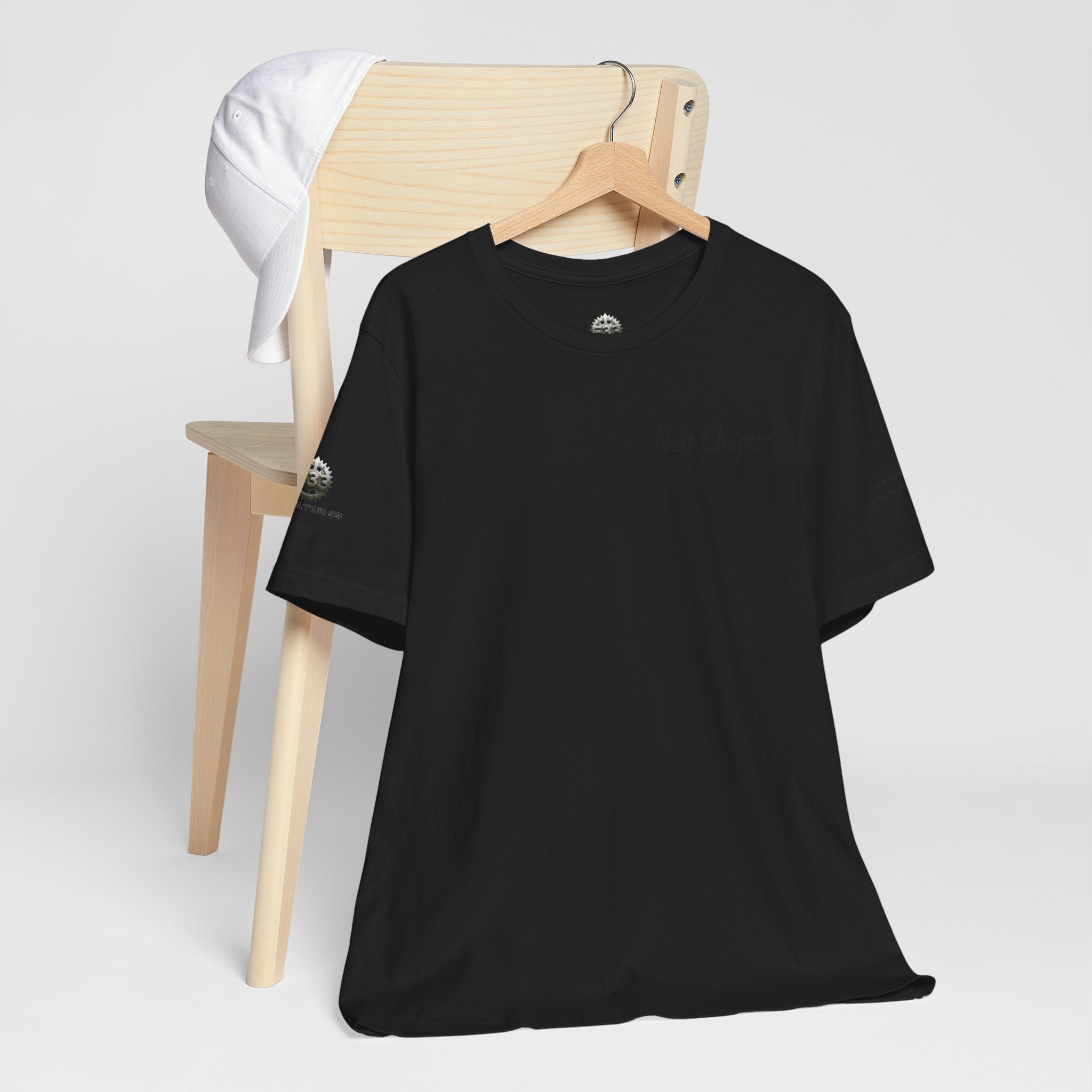 Next Chapter affirmation tee | Graphic open book back, inspirational sleeve text