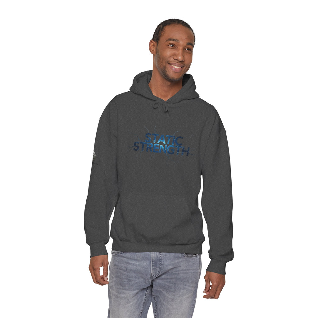 “Static Strength” Hoodie Sweatshirt- Sleeve Print Affirmation