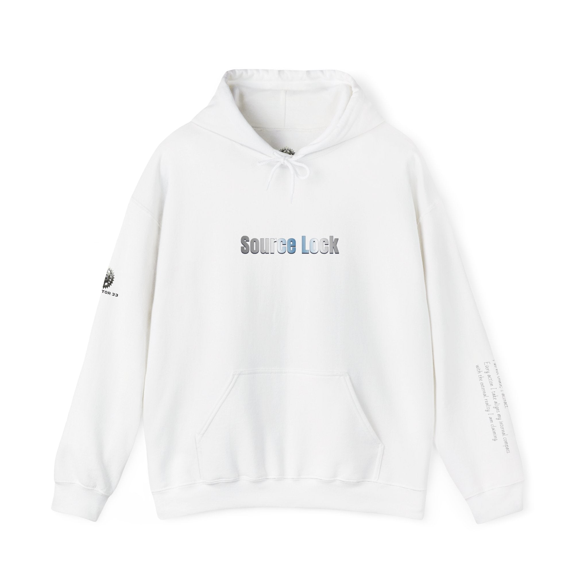 “Source Lock” Hoodie Sweatshirt- Sleeve Print Affirmation