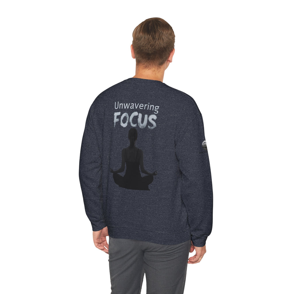 “Unwavering Focus” Crewneck Sweatshirt- Sleeve Print Affirmation