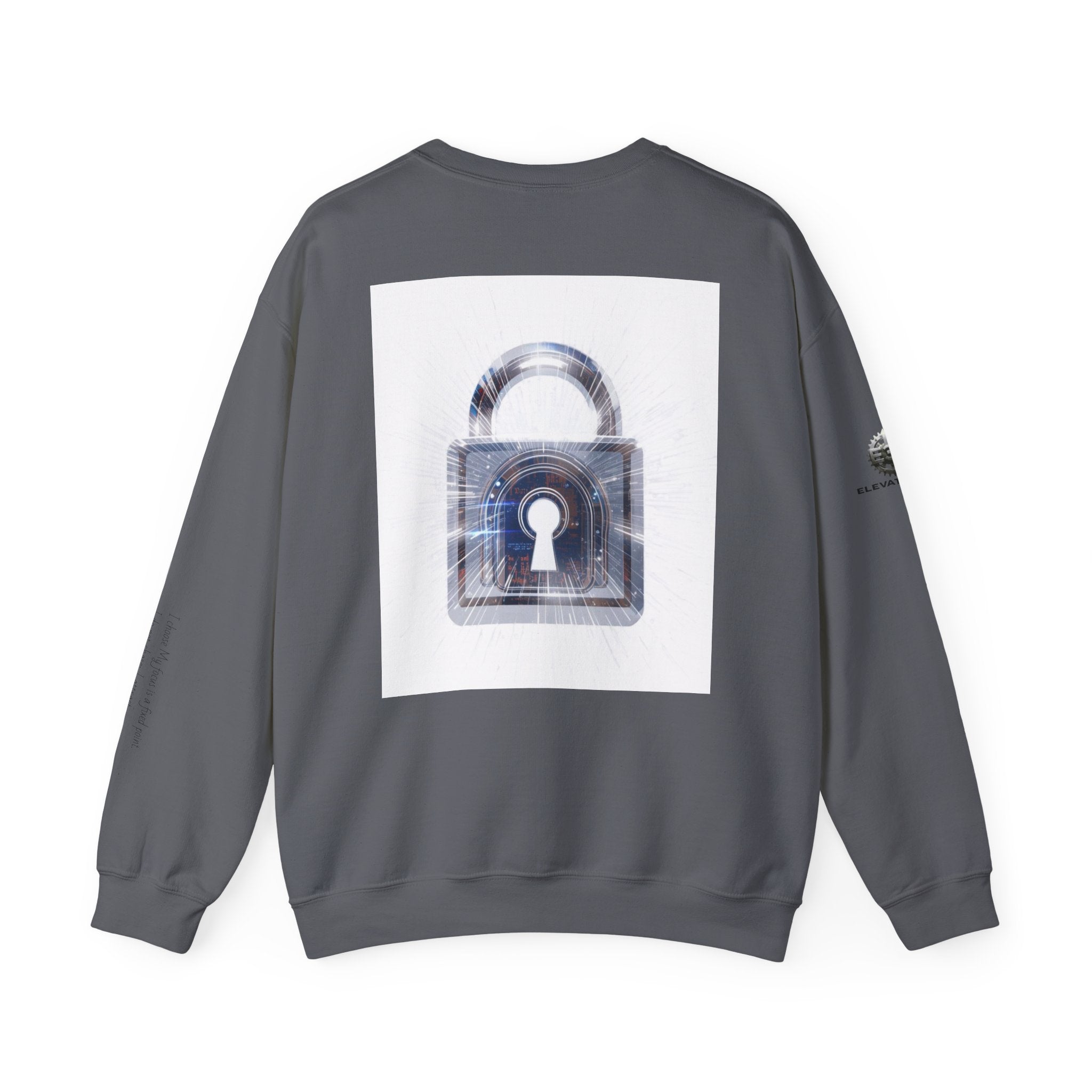 “Source Lock” Crewneck Sweatshirt- Sleeve Print Affirmation