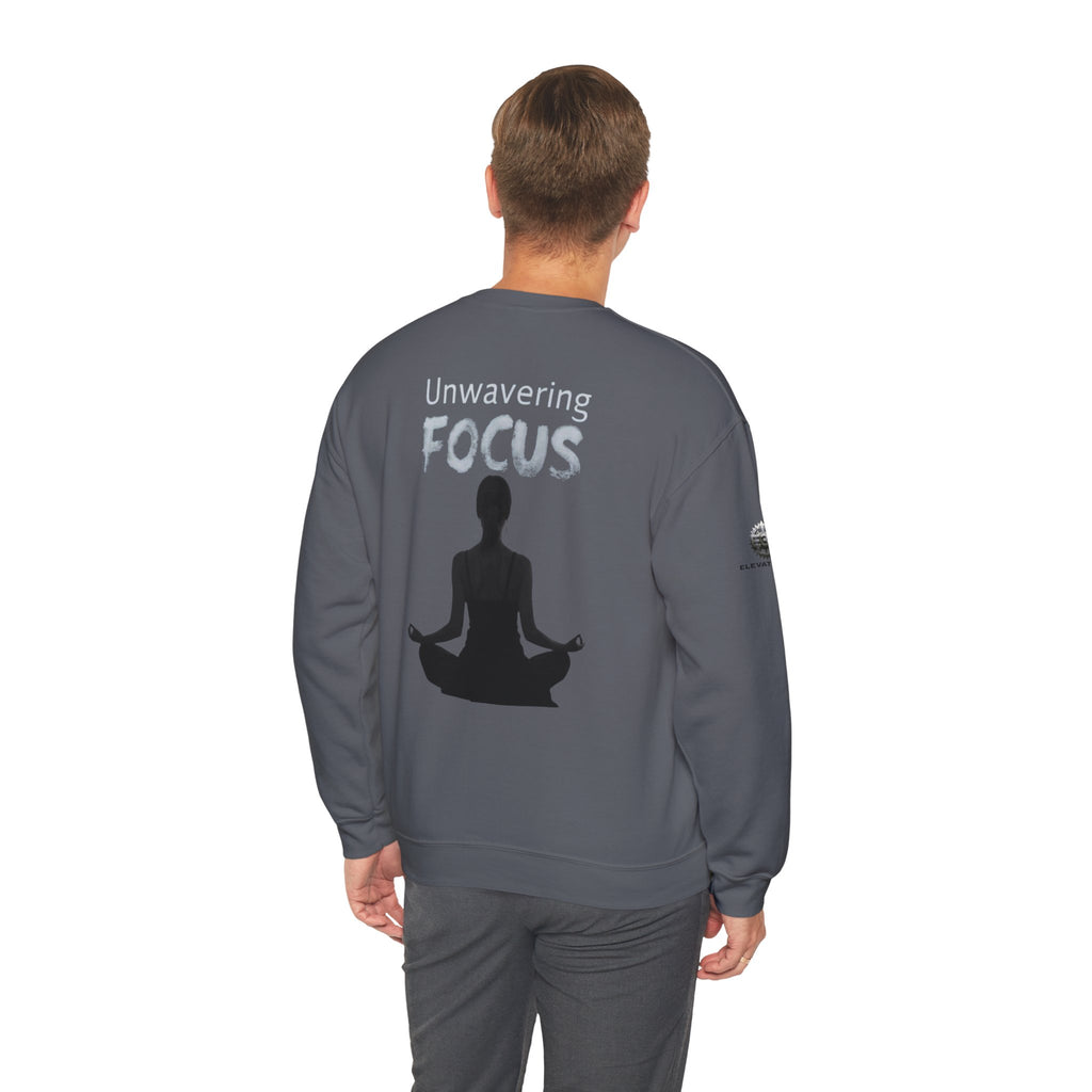 “Unwavering Focus” Crewneck Sweatshirt- Sleeve Print Affirmation