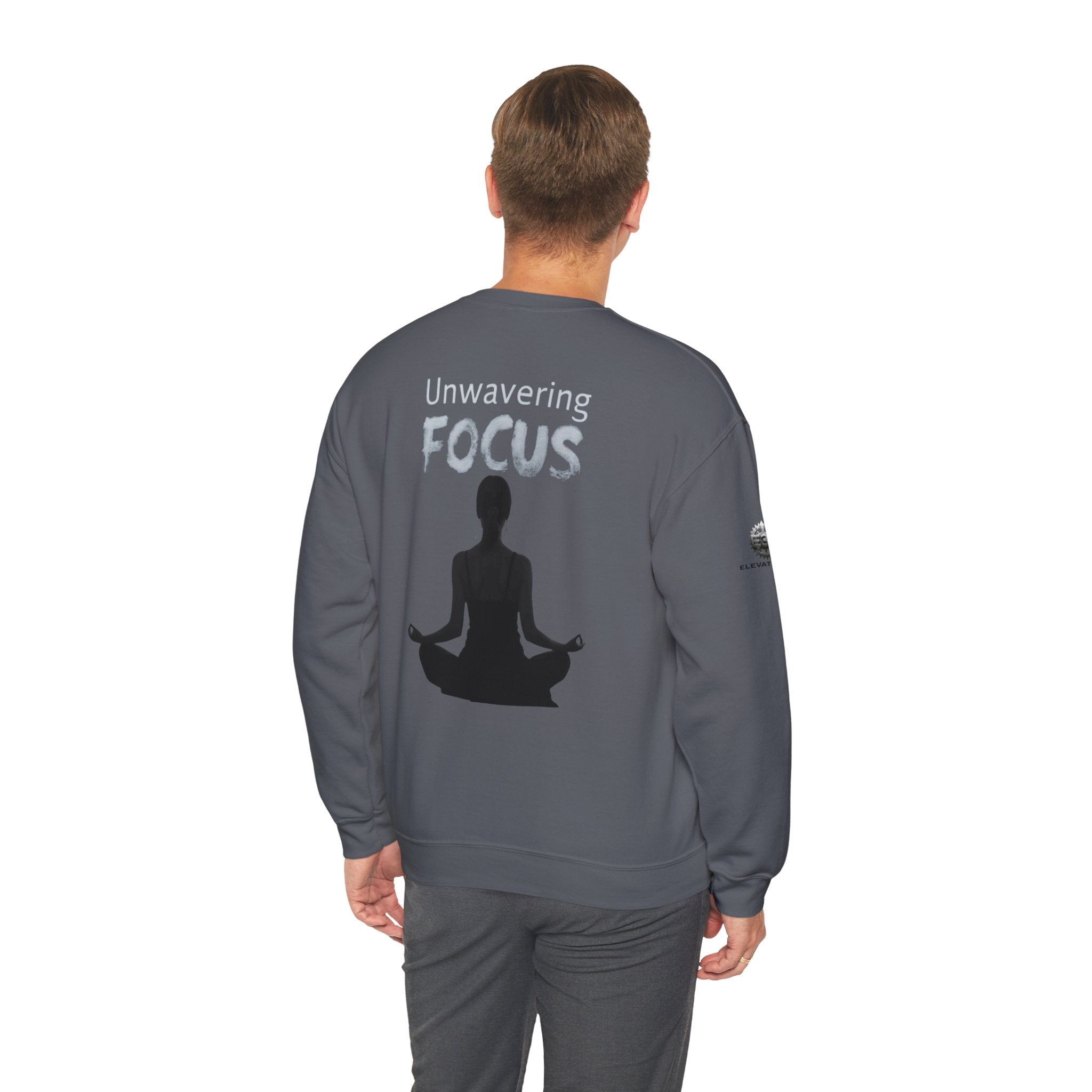 “Unwavering Focus” Crewneck Sweatshirt- Sleeve Print Affirmation