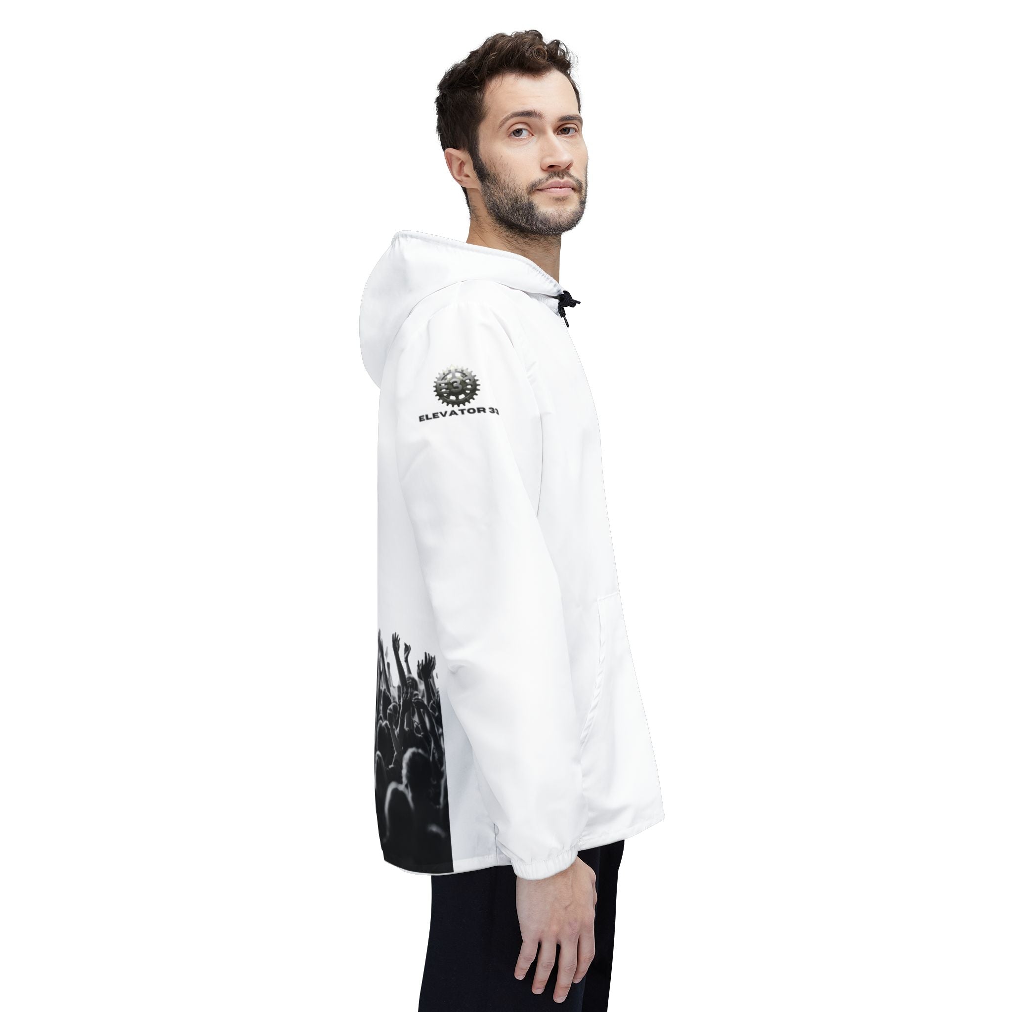 Copy of Graphic Debut Windbreaker Jacket — Elevator33 Logo, Cheering Crowd Back Print