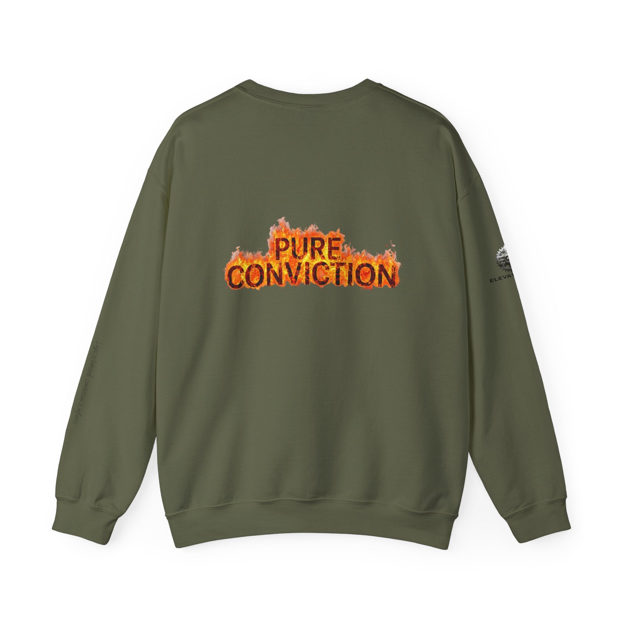"Pure Conviction” Sweatshirt -Sleeve Print Affirmation