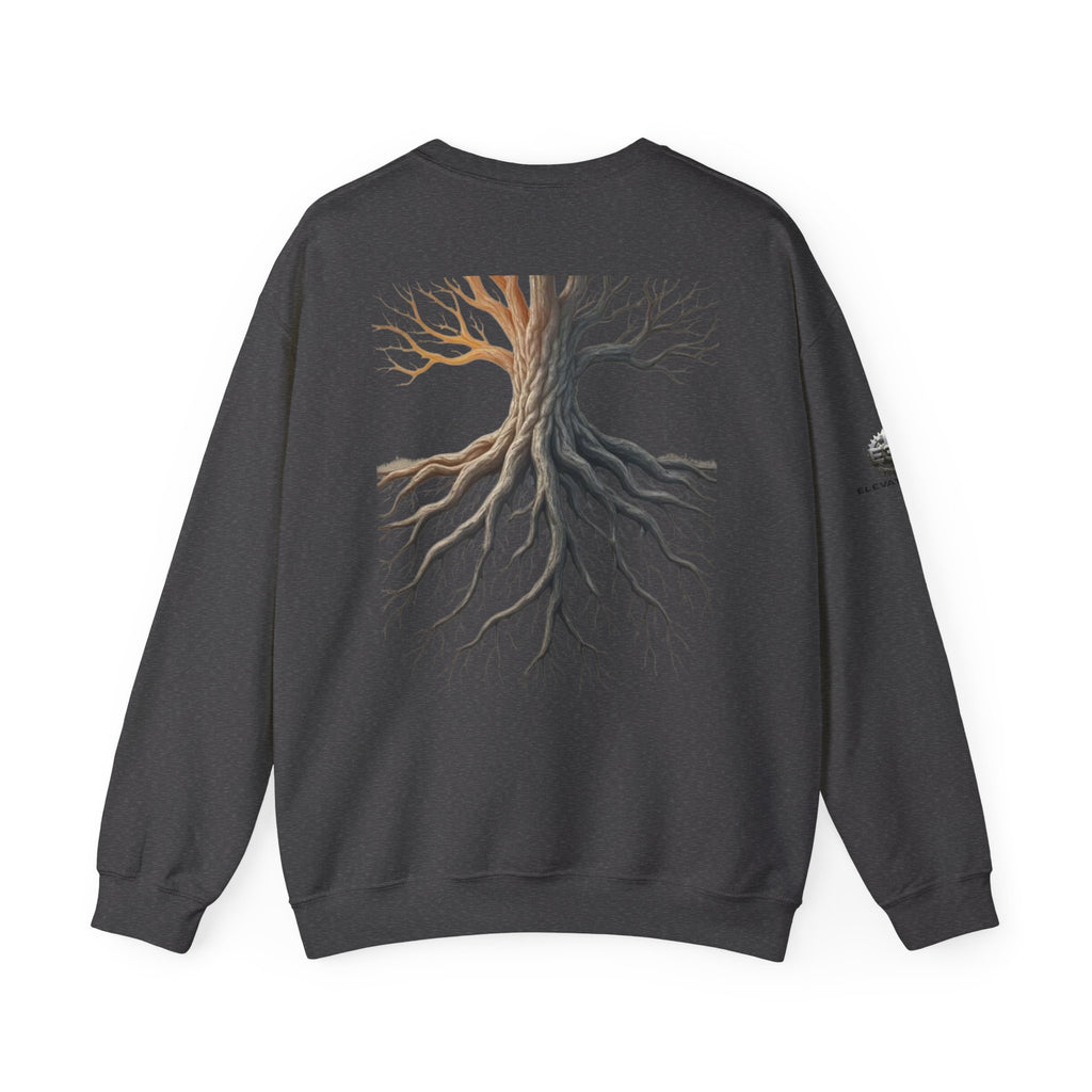 "Solid Roots" Crewneck - Heavyweight Sleeve Print Sweatshirt