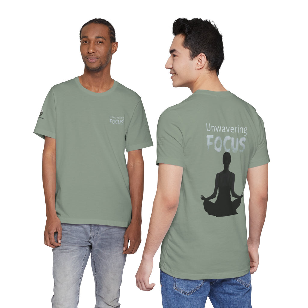 Unwavering Focus Tee — Affirmation Sleeve Graphic T-Shirt