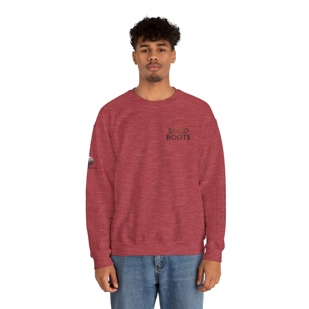 "Solid Roots" Crewneck - Heavyweight Sleeve Print Sweatshirt