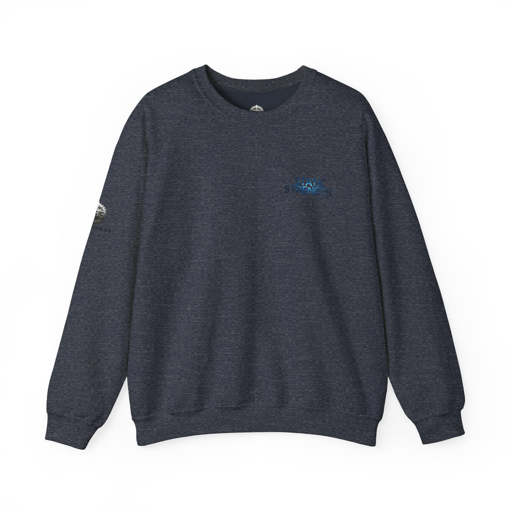 “Static Strength” Crewneck Sweatshirt- Sleeve Print Affirmation