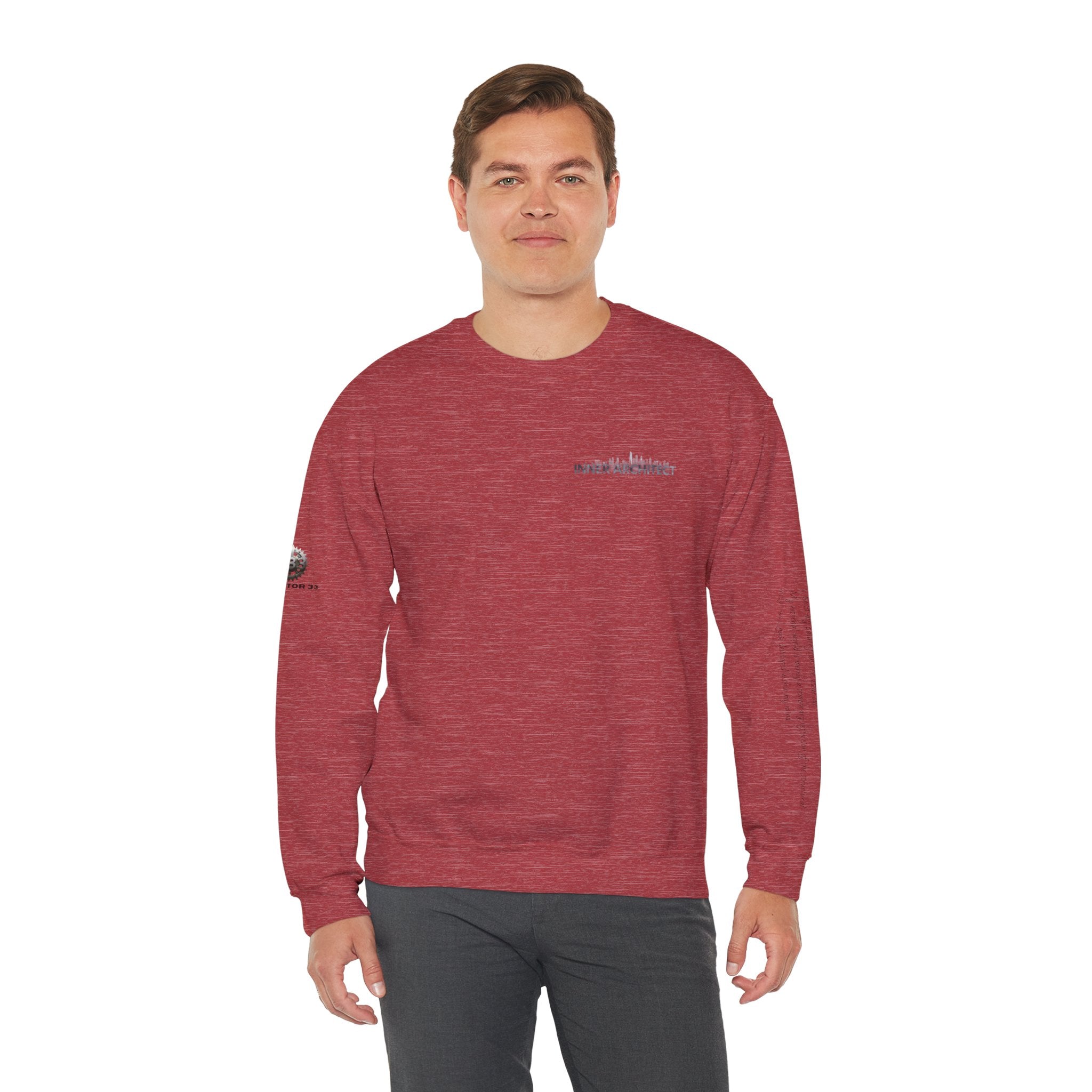 "Inner Architect" Crewneck Sweatshirt- Sleeve Printed Affirmation