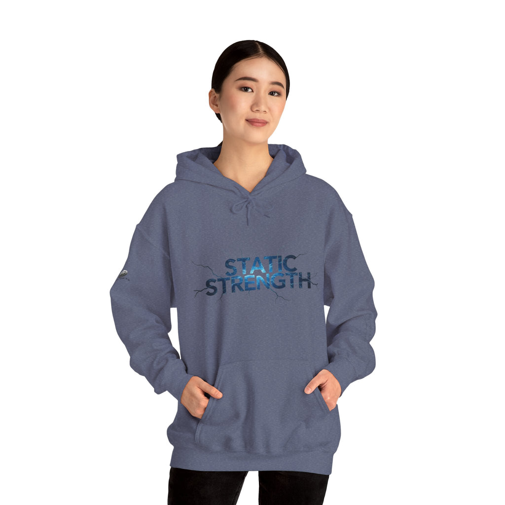 “Static Strength” Hoodie Sweatshirt- Sleeve Print Affirmation