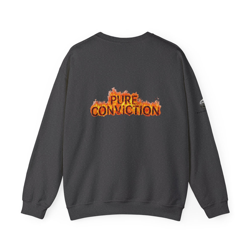 "Pure Conviction” Sweatshirt -Sleeve Print Affirmation
