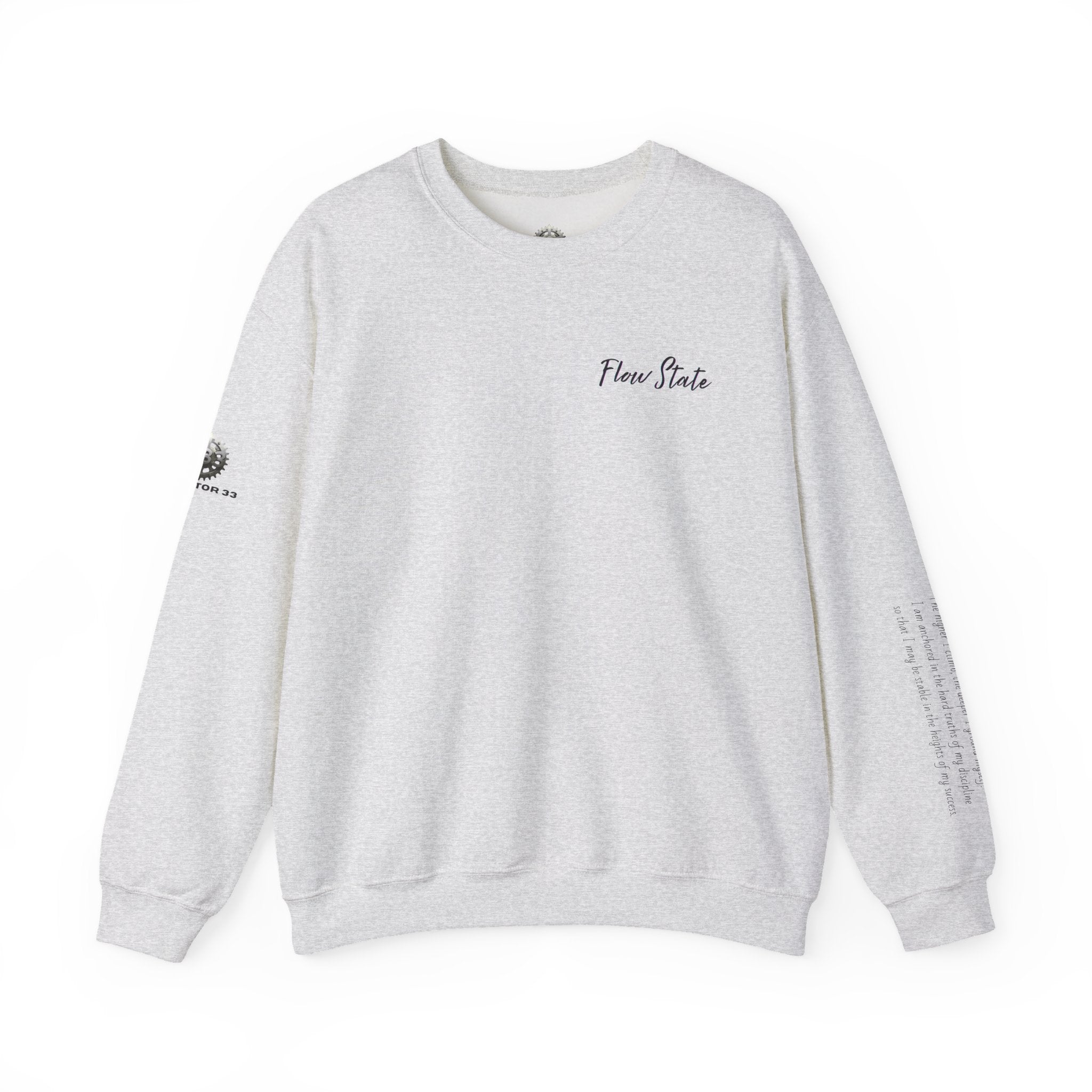 “Flow State” Crewneck Sweatshirt- Sleeve Print Affirmation