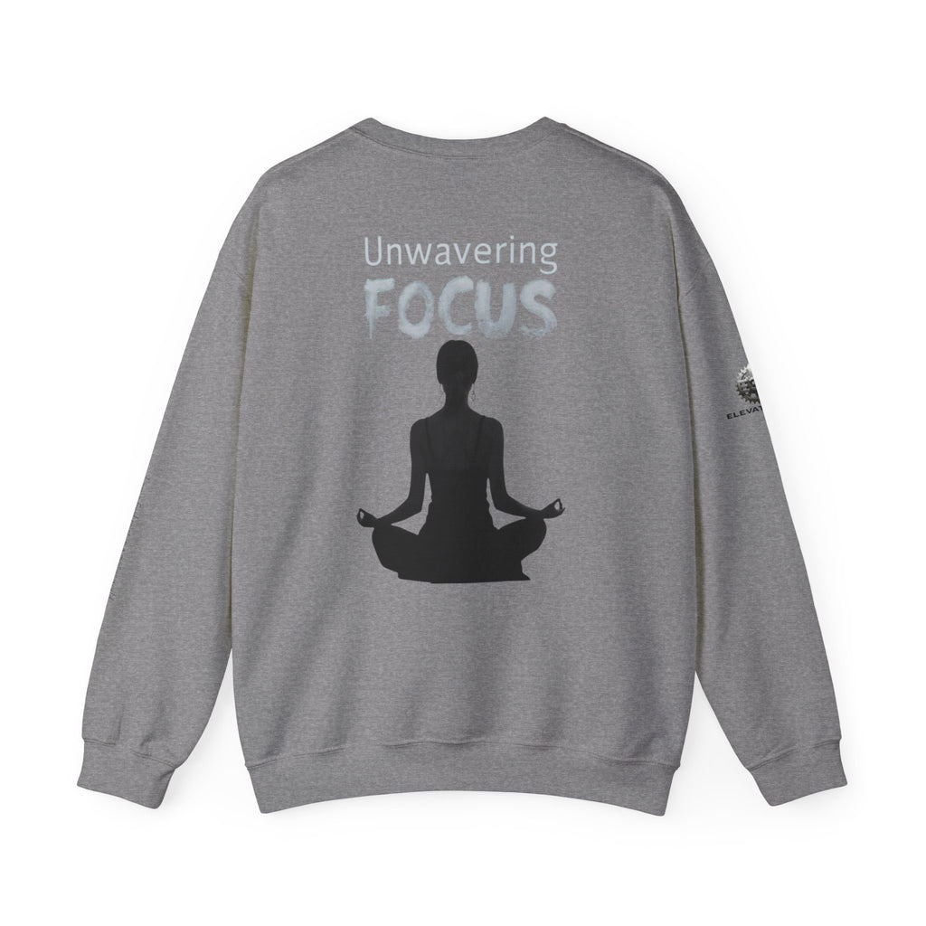 “Unwavering Focus” Crewneck Sweatshirt- Sleeve Print Affirmation