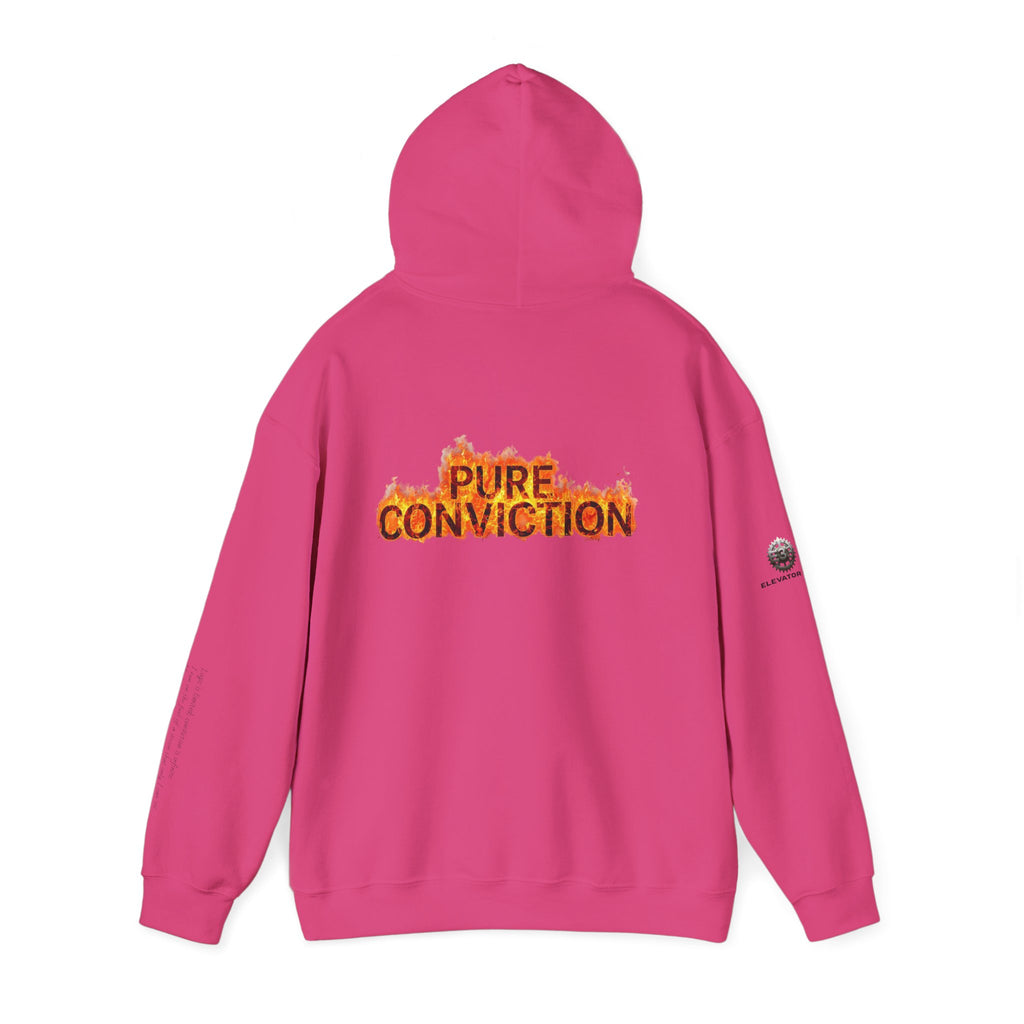 "Pure Conviction" Hoodie  - Sleeve Print Affirmation