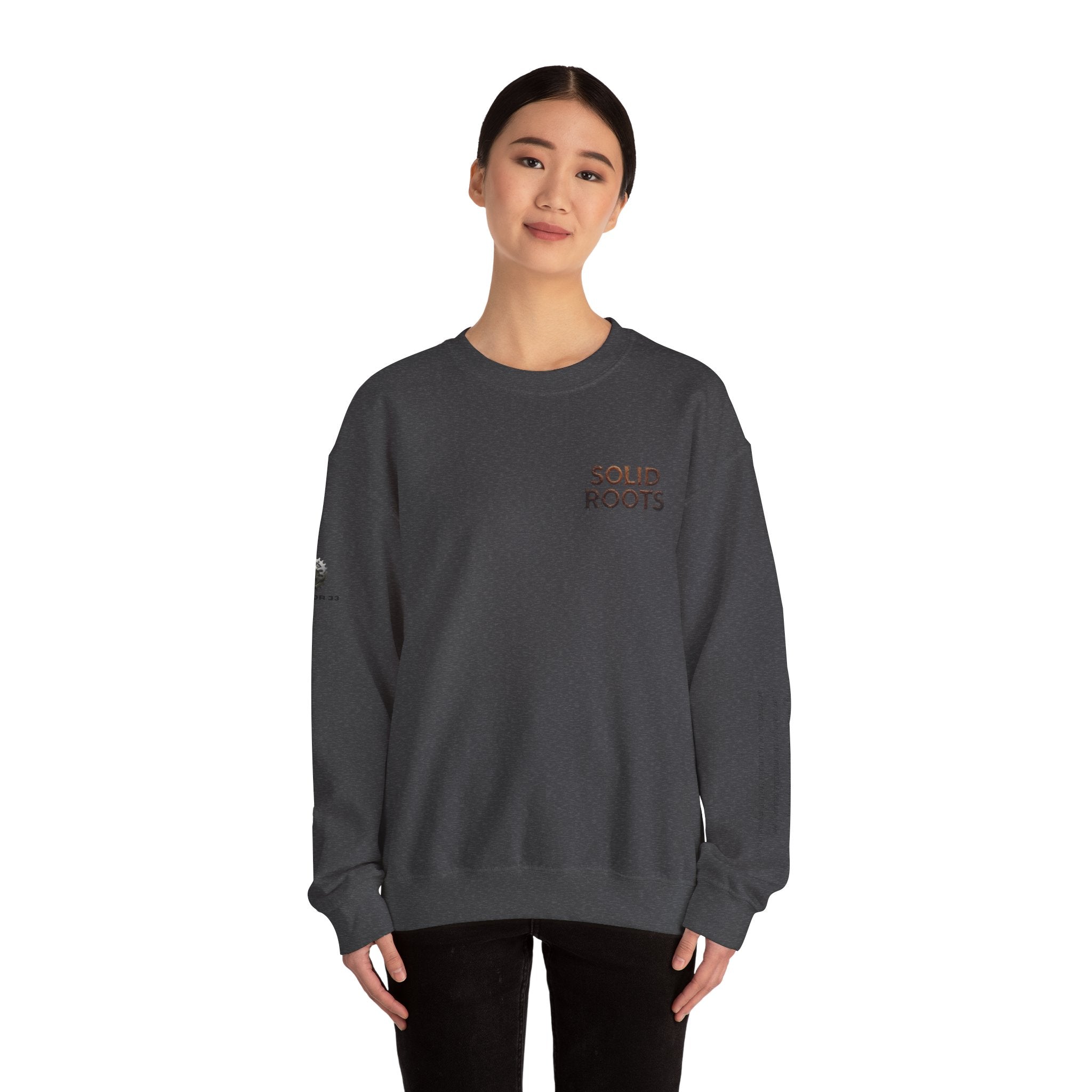 "Solid Roots" Crewneck - Heavyweight Sleeve Print Sweatshirt