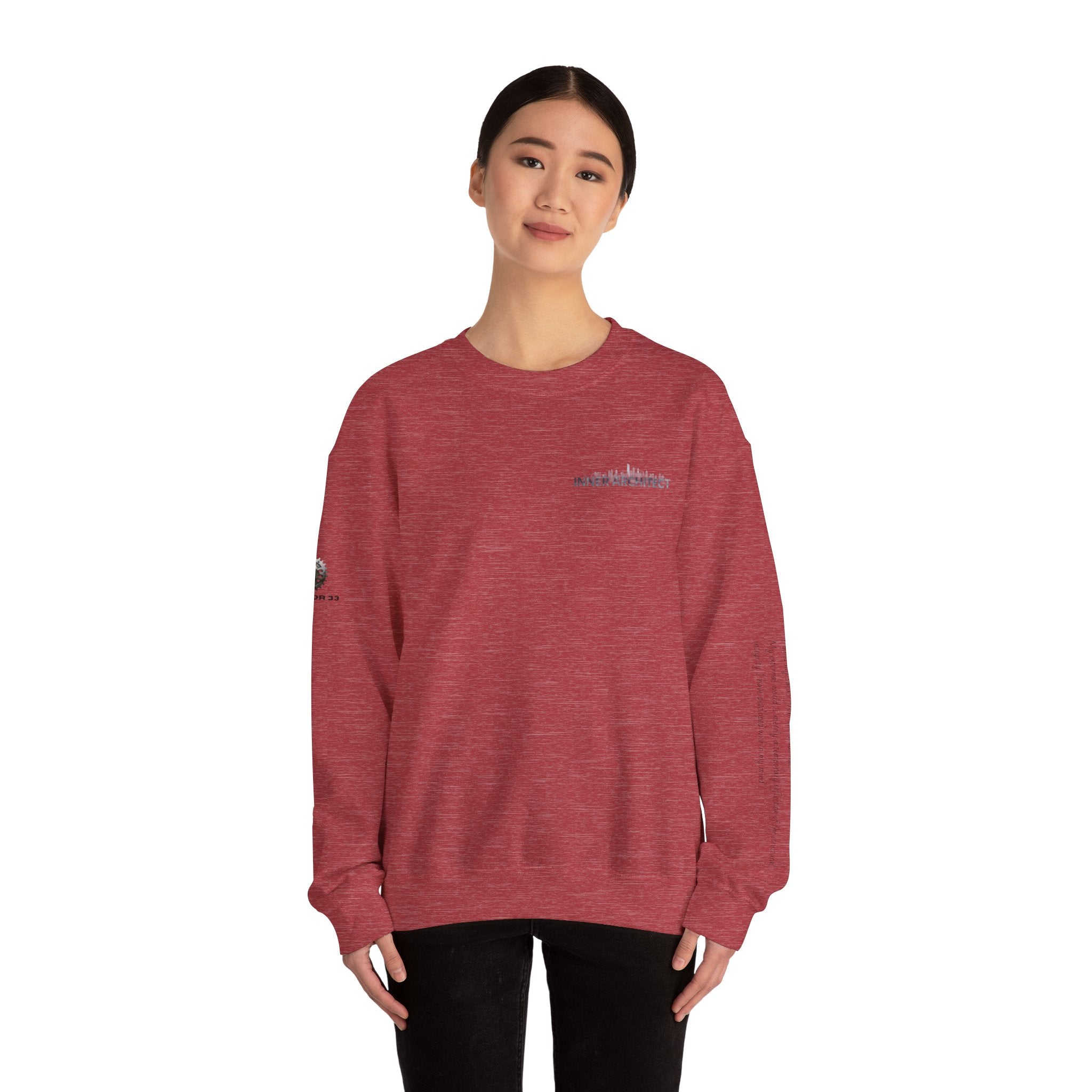 "Inner Architect" Crewneck Sweatshirt- Sleeve Printed Affirmation