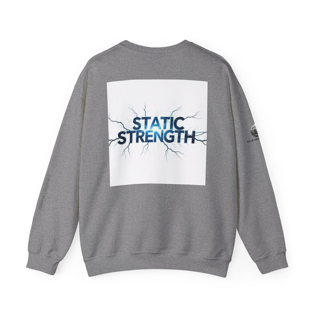 “Static Strength” Crewneck Sweatshirt- Sleeve Print Affirmation