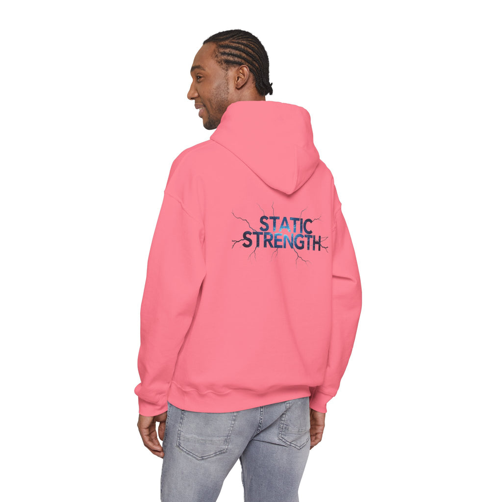 “Static Strength” Hoodie Sweatshirt- Sleeve Print Affirmation