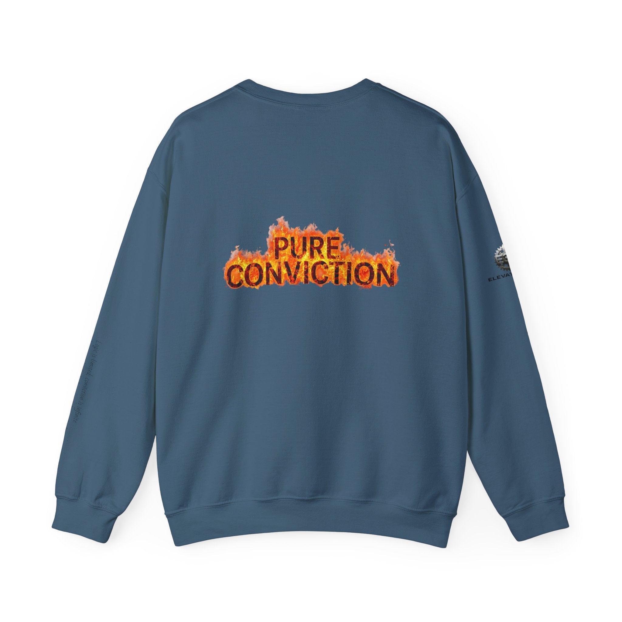 "Pure Conviction” Sweatshirt -Sleeve Print Affirmation