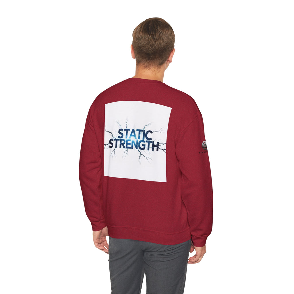 “Static Strength” Crewneck Sweatshirt- Sleeve Print Affirmation