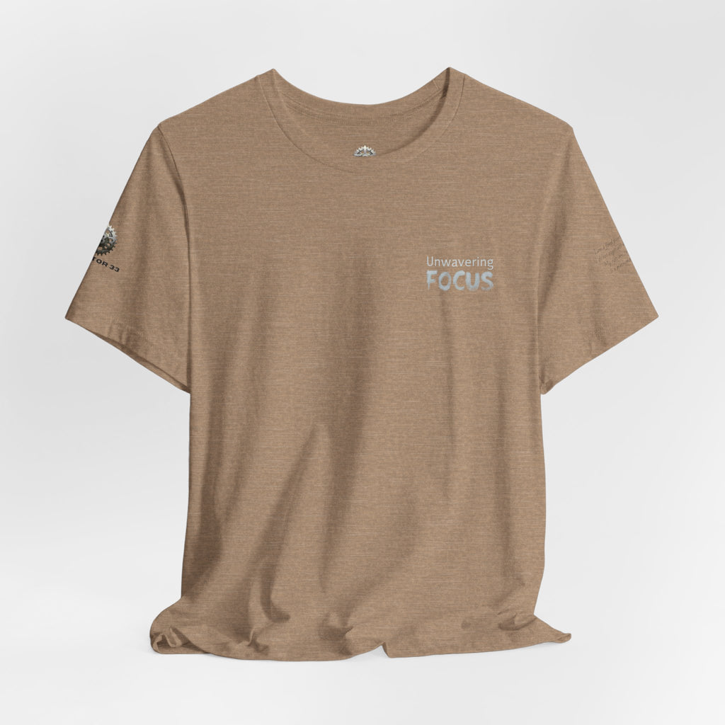 Unwavering Focus Tee — Affirmation Sleeve Graphic T-Shirt