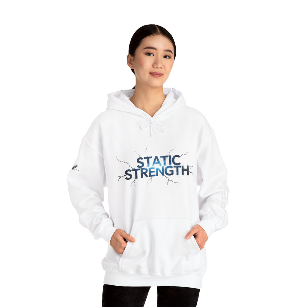 “Static Strength” Hoodie Sweatshirt- Sleeve Print Affirmation