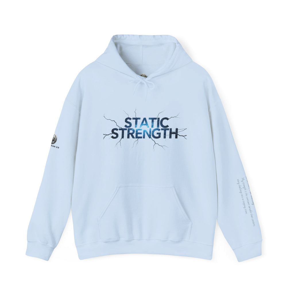 “Static Strength” Hoodie Sweatshirt- Sleeve Print Affirmation