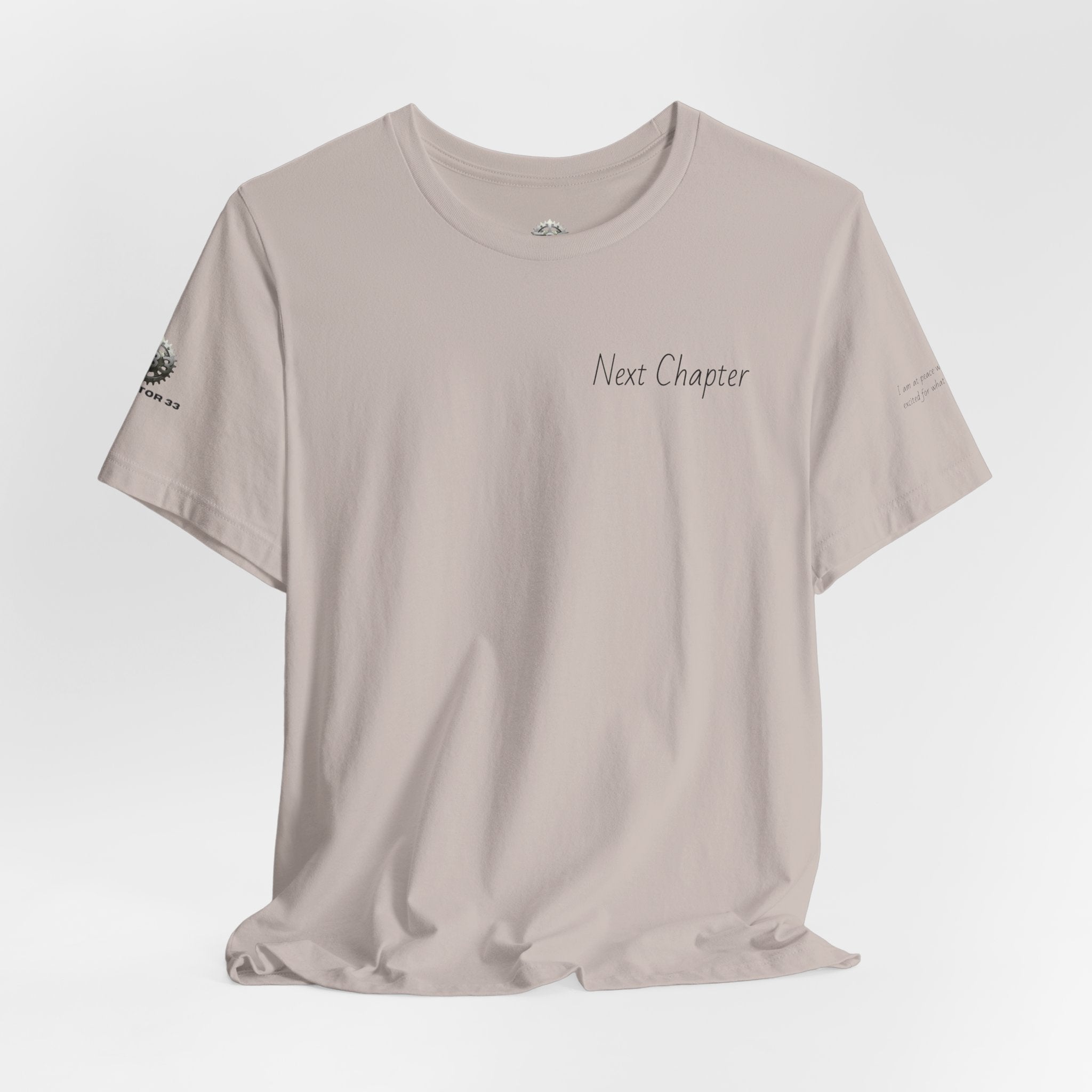 Next Chapter affirmation tee | Graphic open book back, inspirational sleeve text