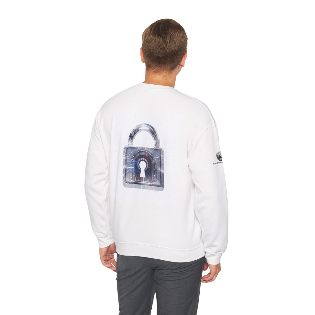 “Source Lock” Crewneck Sweatshirt- Sleeve Print Affirmation