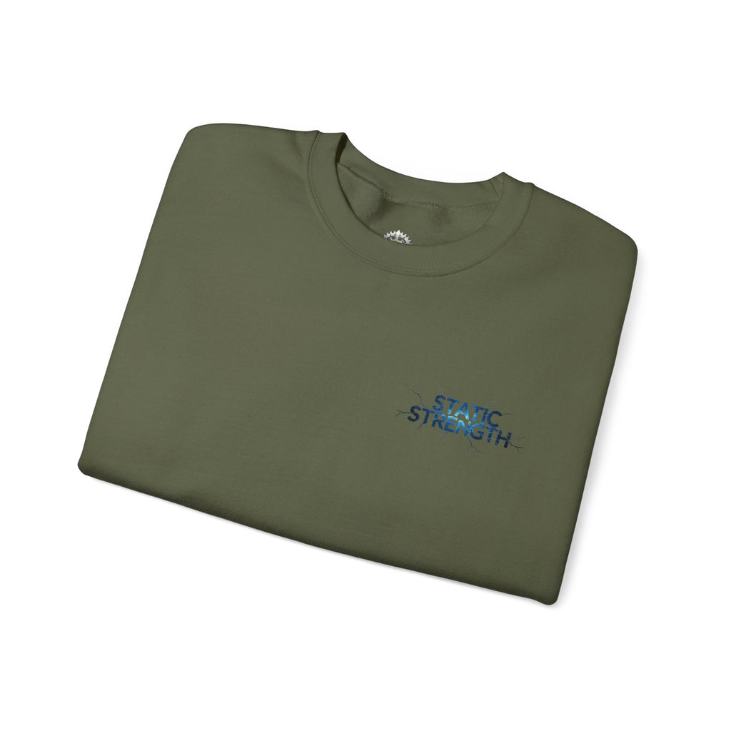 “Static Strength” Crewneck Sweatshirt- Sleeve Print Affirmation
