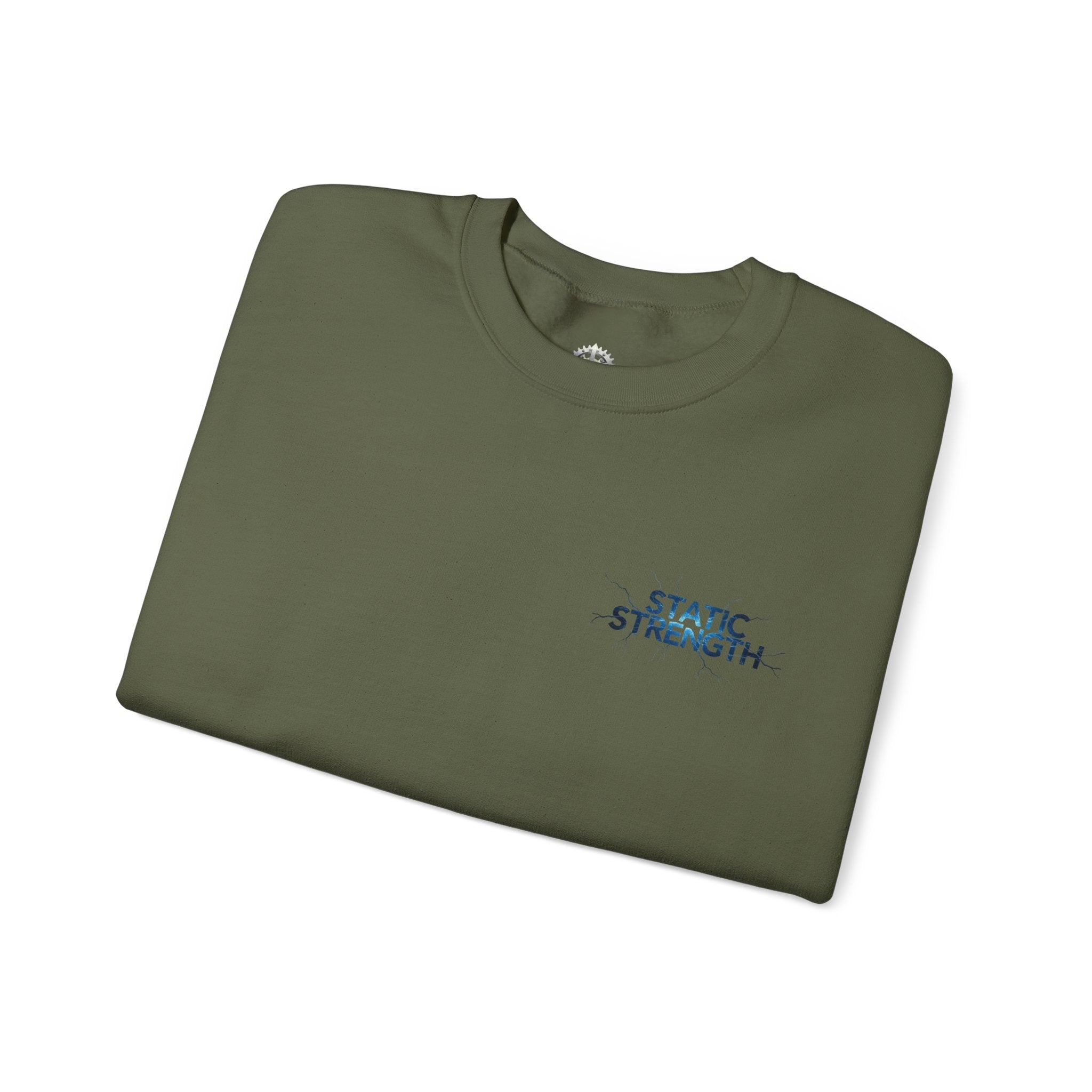 “Static Strength” Crewneck Sweatshirt- Sleeve Print Affirmation
