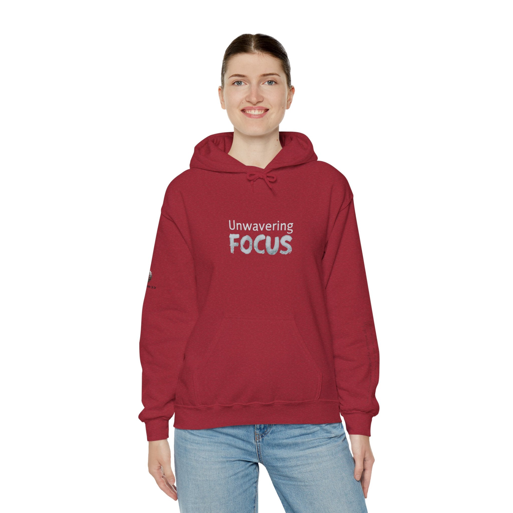 “Unwavering Focus” Hoodie- Sleeve Print Affirmation