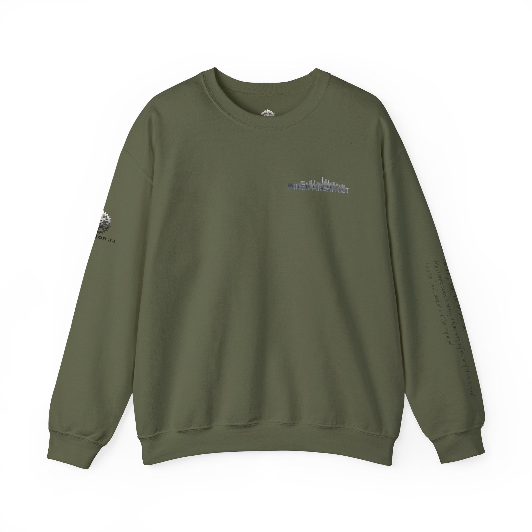 "Inner Architect" Crewneck Sweatshirt- Sleeve Printed Affirmation