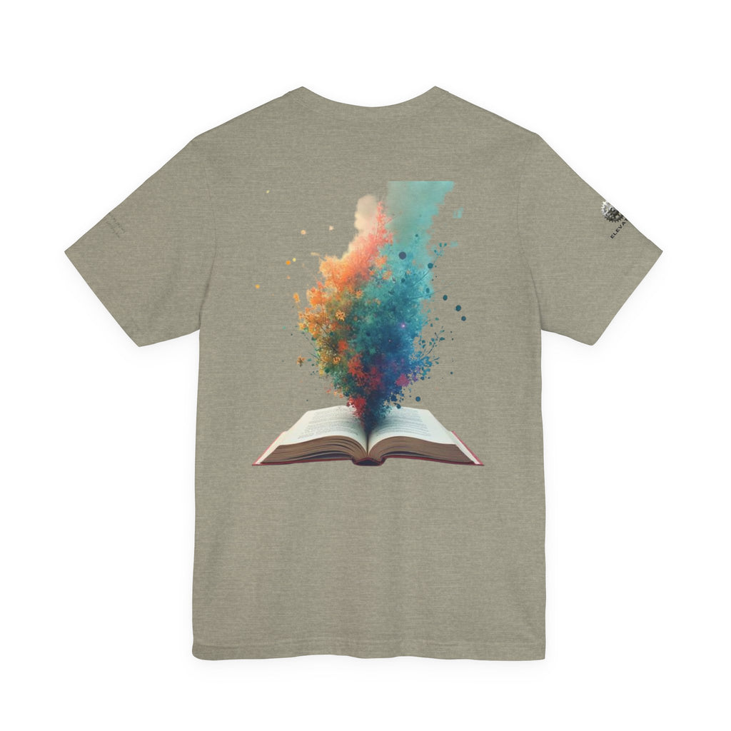 Next Chapter affirmation tee | Graphic open book back, inspirational sleeve text