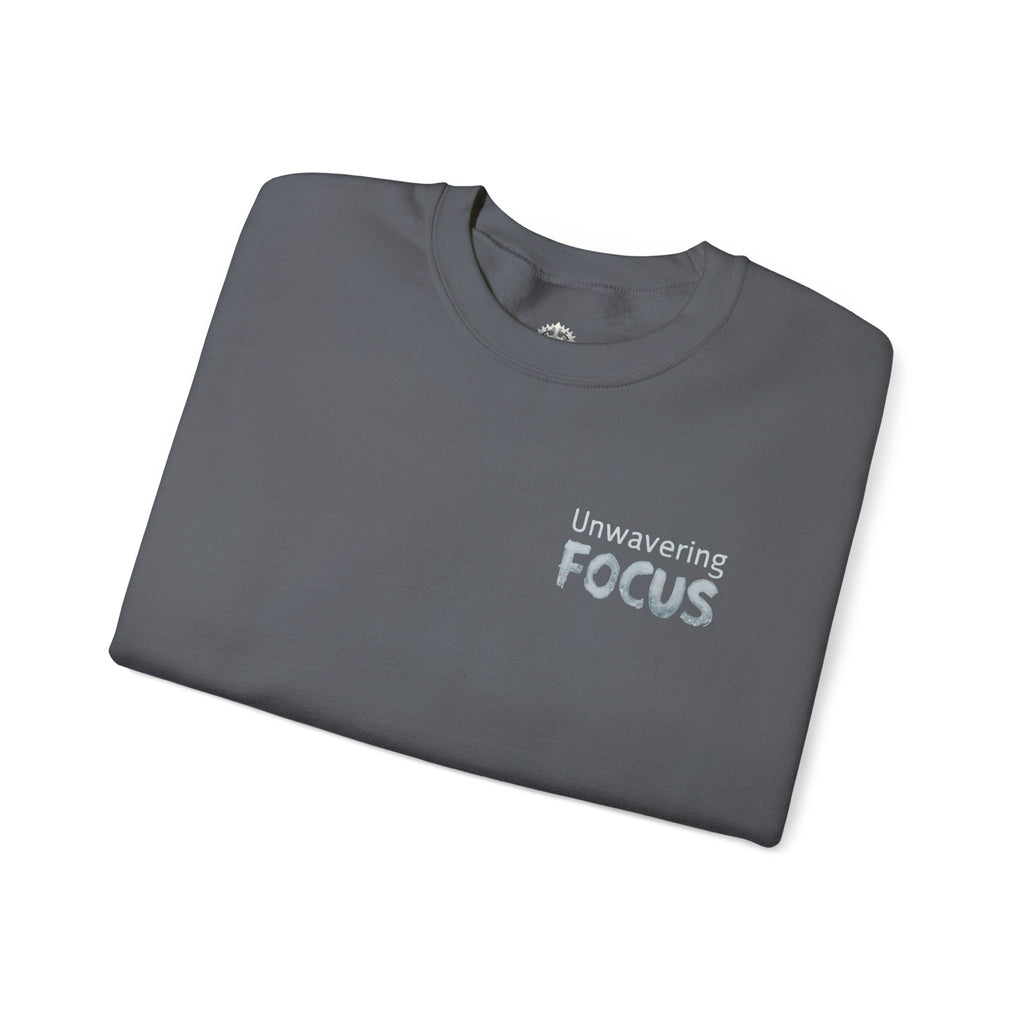 “Unwavering Focus” Crewneck Sweatshirt- Sleeve Print Affirmation