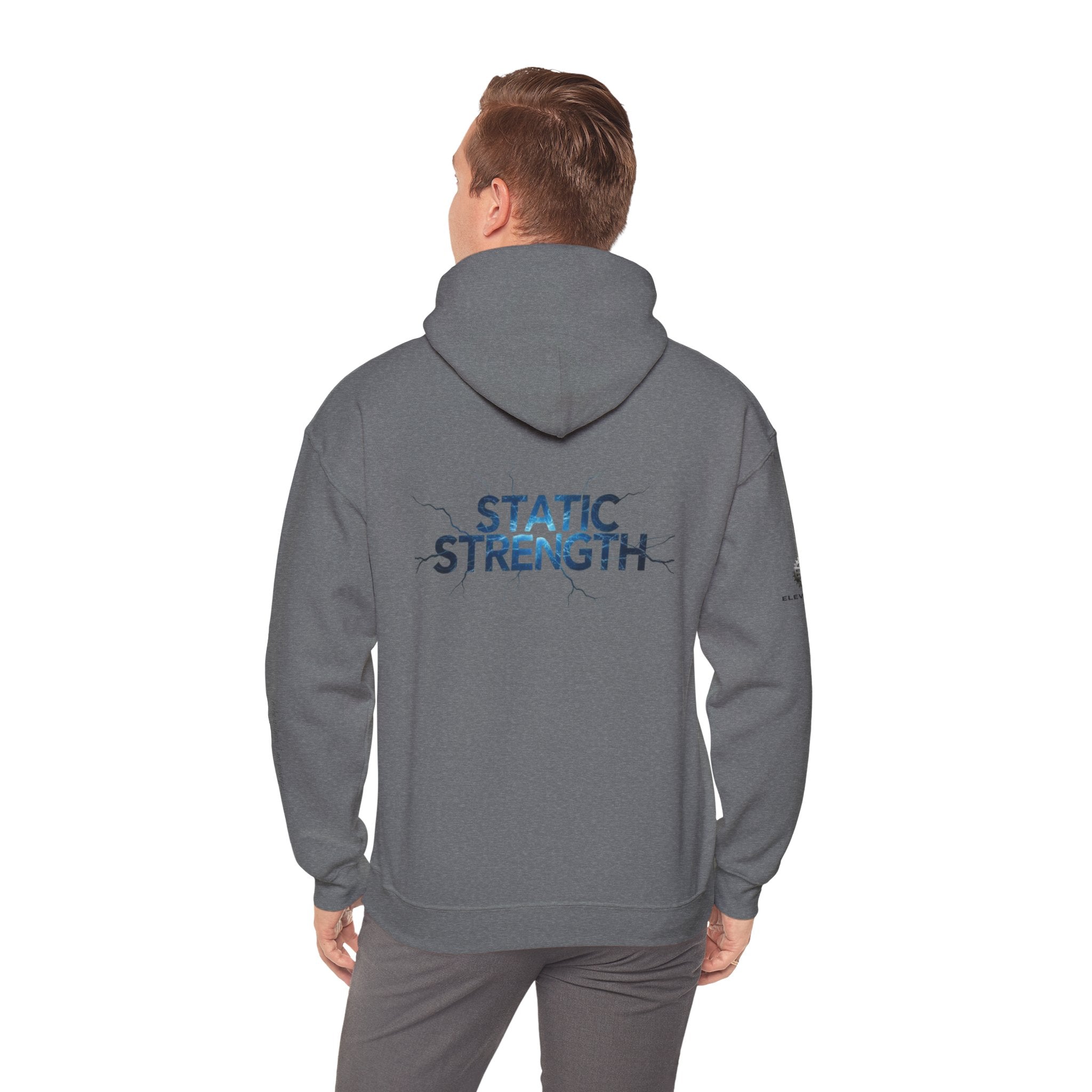 “Static Strength” Hoodie Sweatshirt- Sleeve Print Affirmation