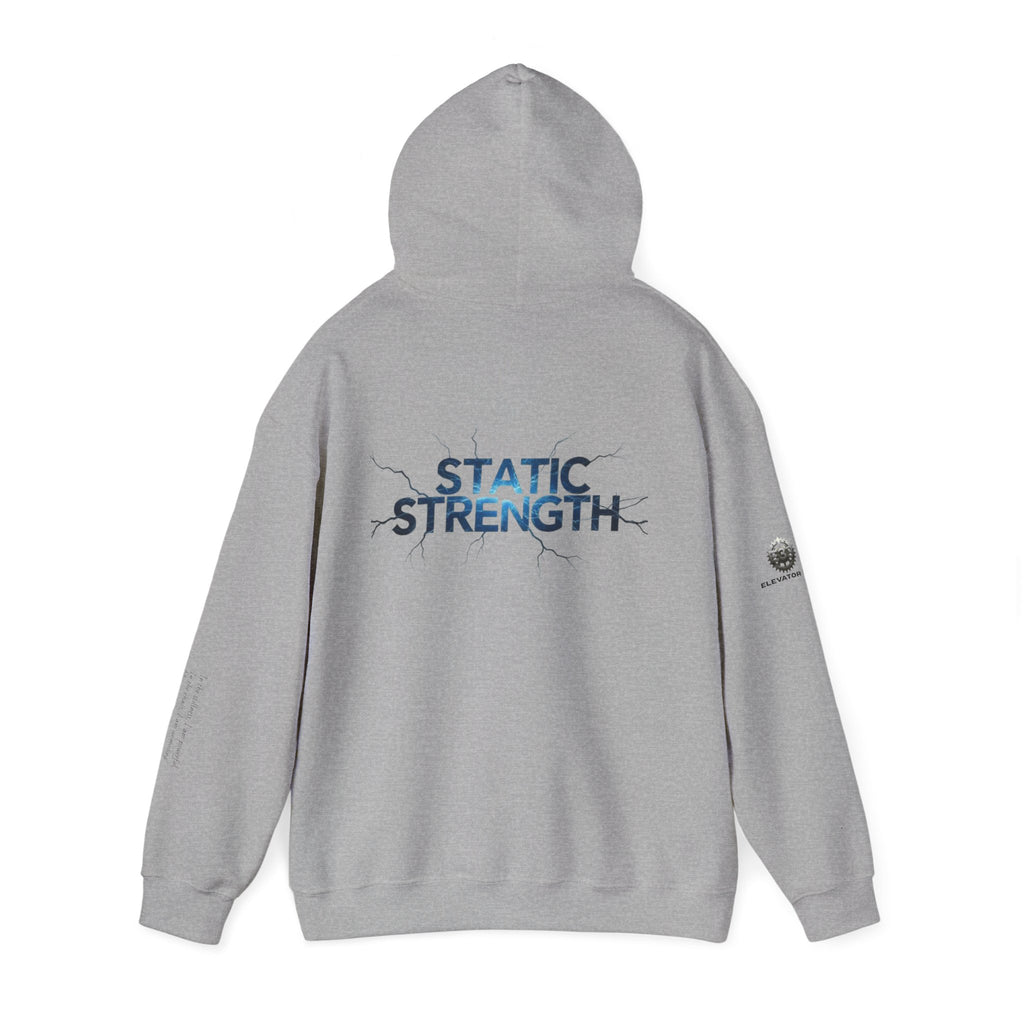“Static Strength” Hoodie Sweatshirt- Sleeve Print Affirmation