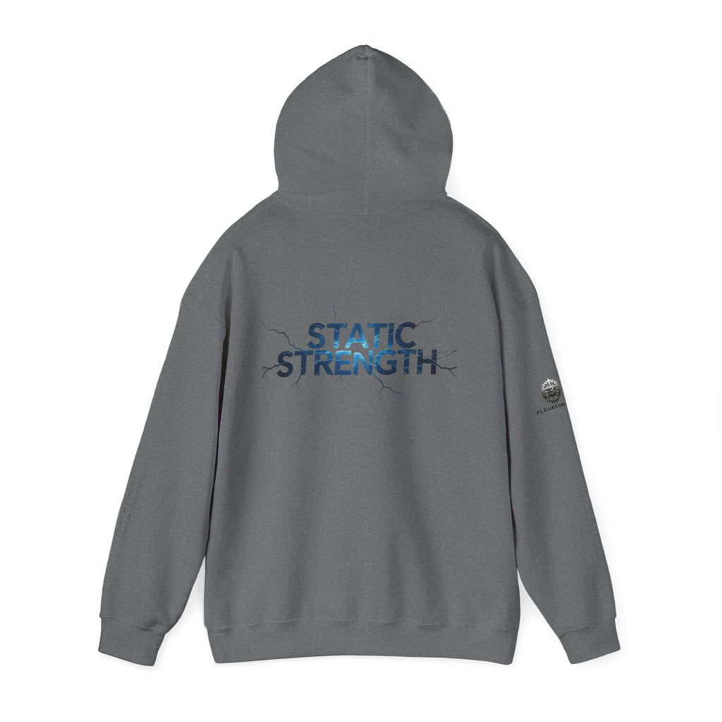 “Static Strength” Hoodie Sweatshirt- Sleeve Print Affirmation