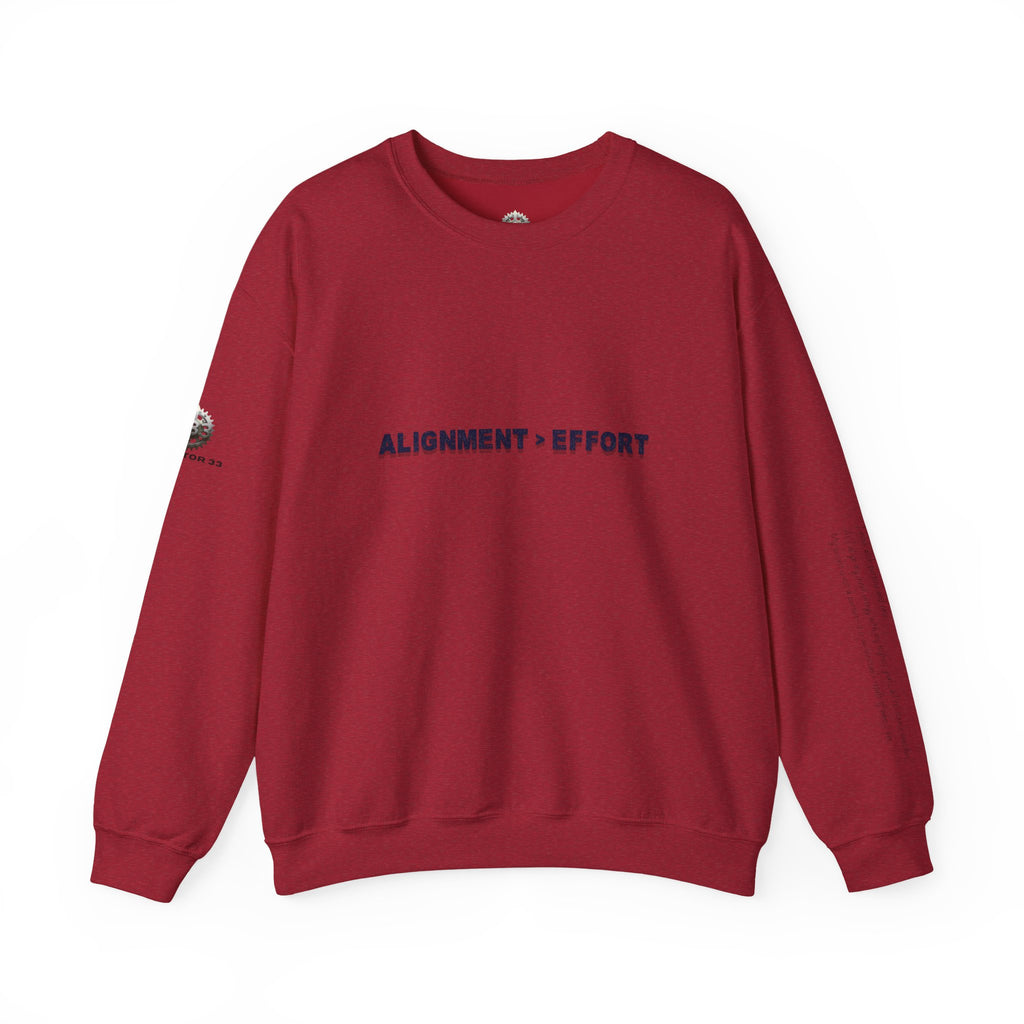 “Alignment > Effort” Crewneck Sweatshirt- Sleeve Print Affirmation