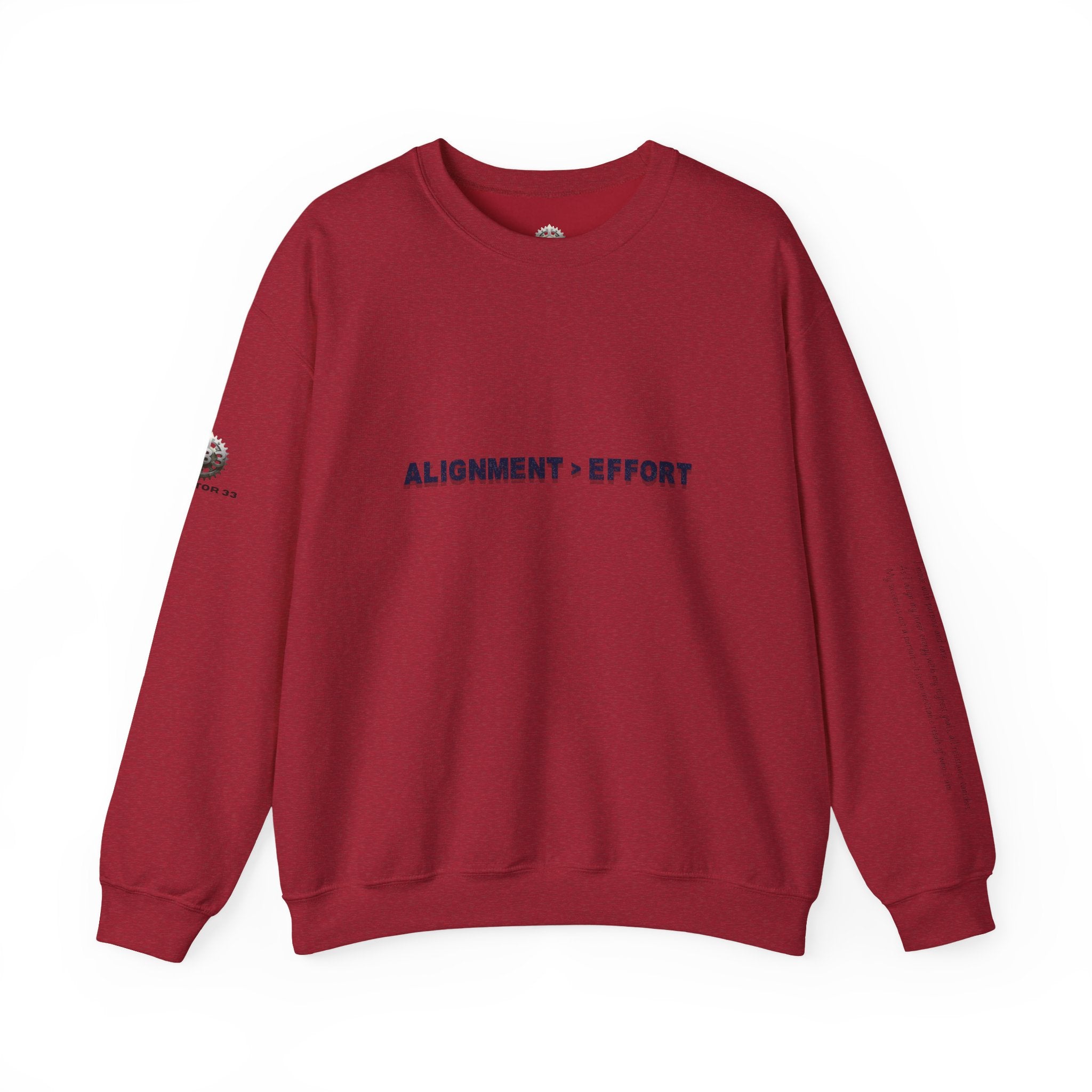 “Alignment > Effort” Crewneck Sweatshirt- Sleeve Print Affirmation