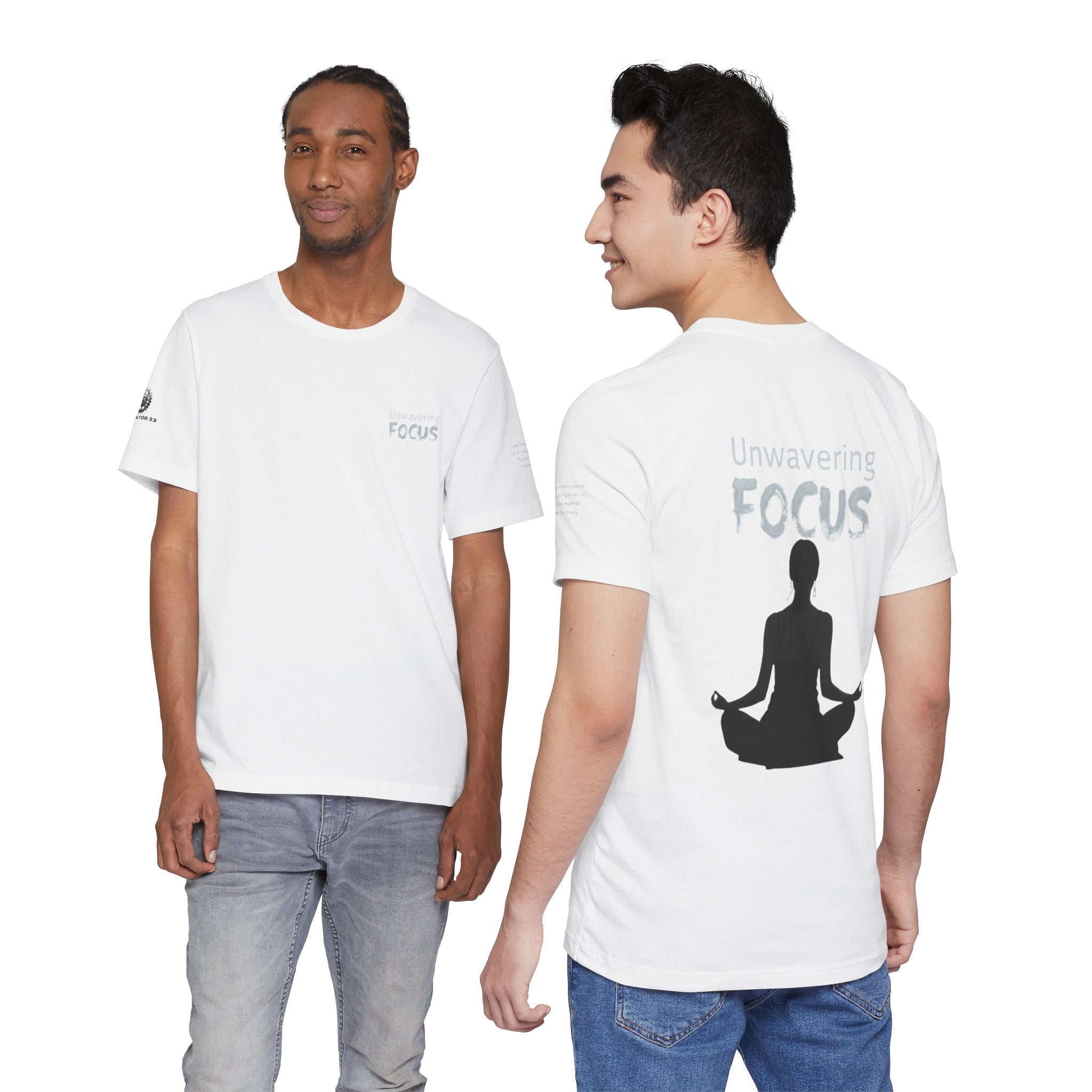 Unwavering Focus Tee — Affirmation Sleeve Graphic T-Shirt