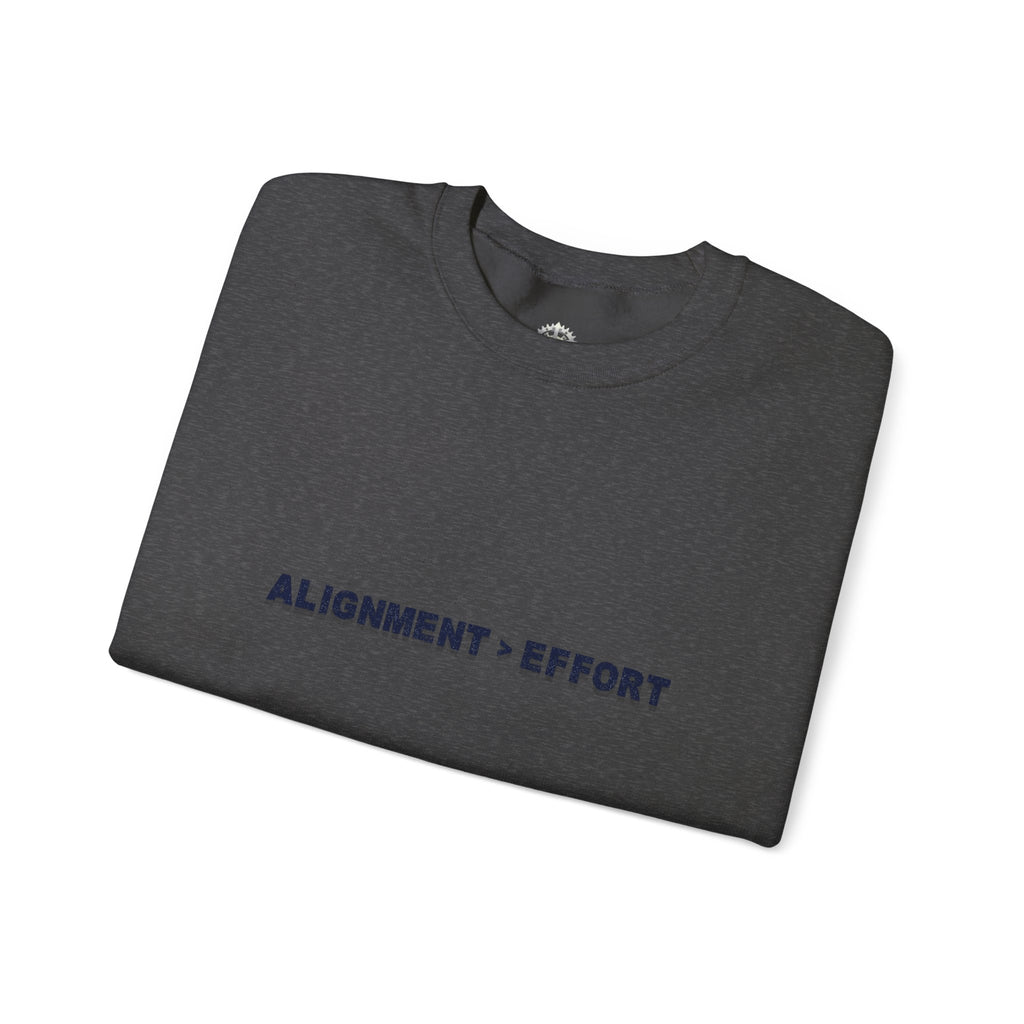 “Alignment > Effort” Crewneck Sweatshirt- Sleeve Print Affirmation