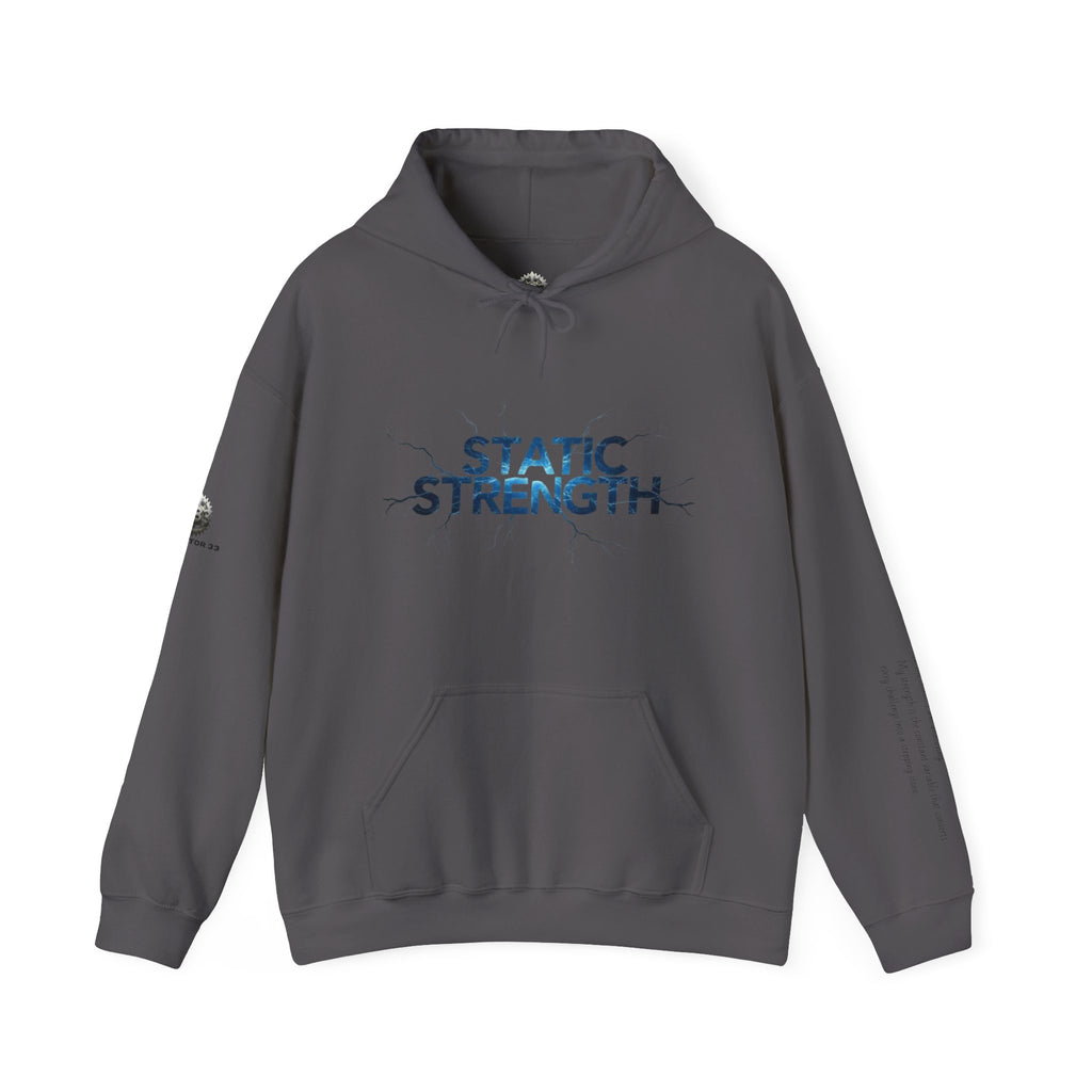 “Static Strength” Hoodie Sweatshirt- Sleeve Print Affirmation
