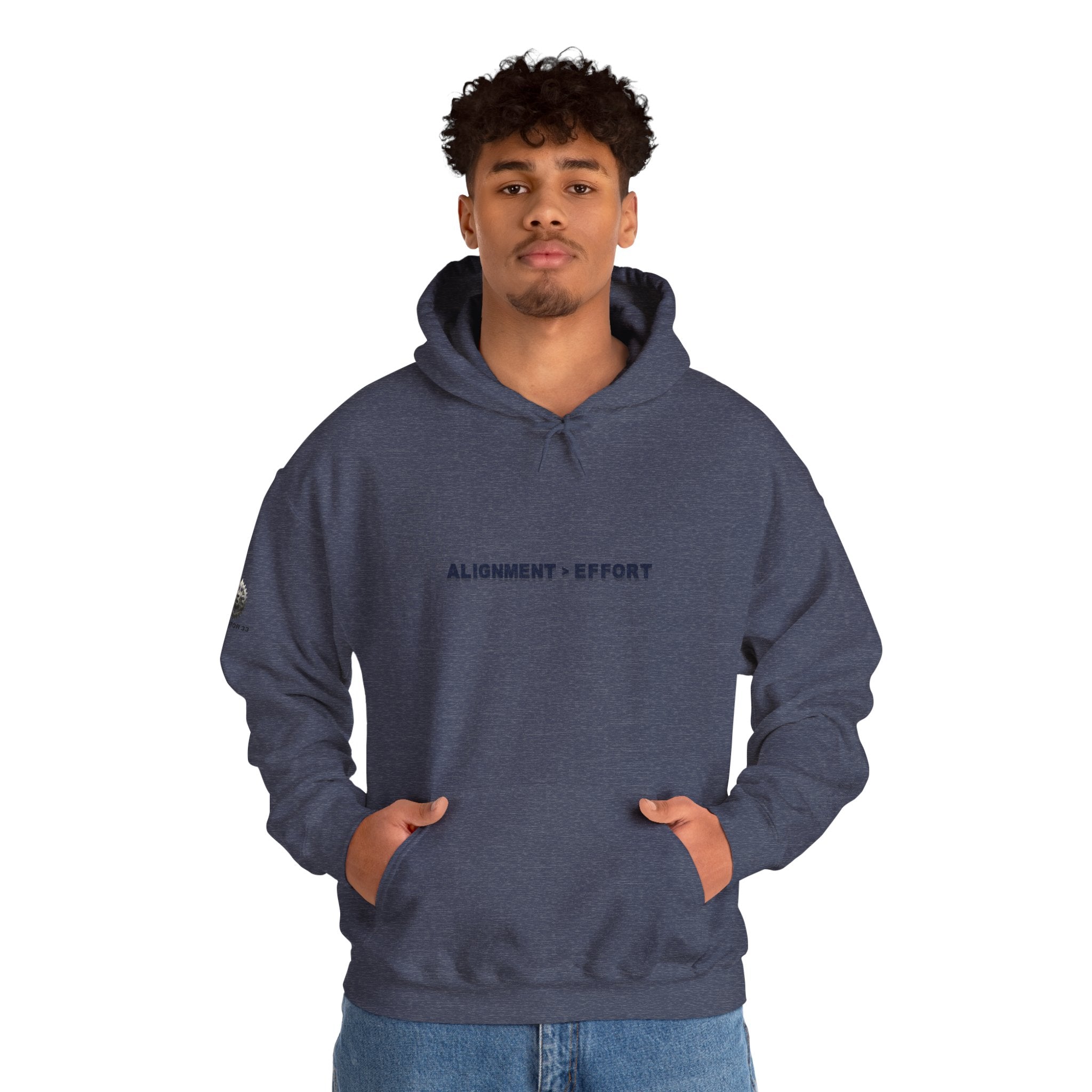 “Alignment > Effort” Hoodie - Sleeve Print Affirmation