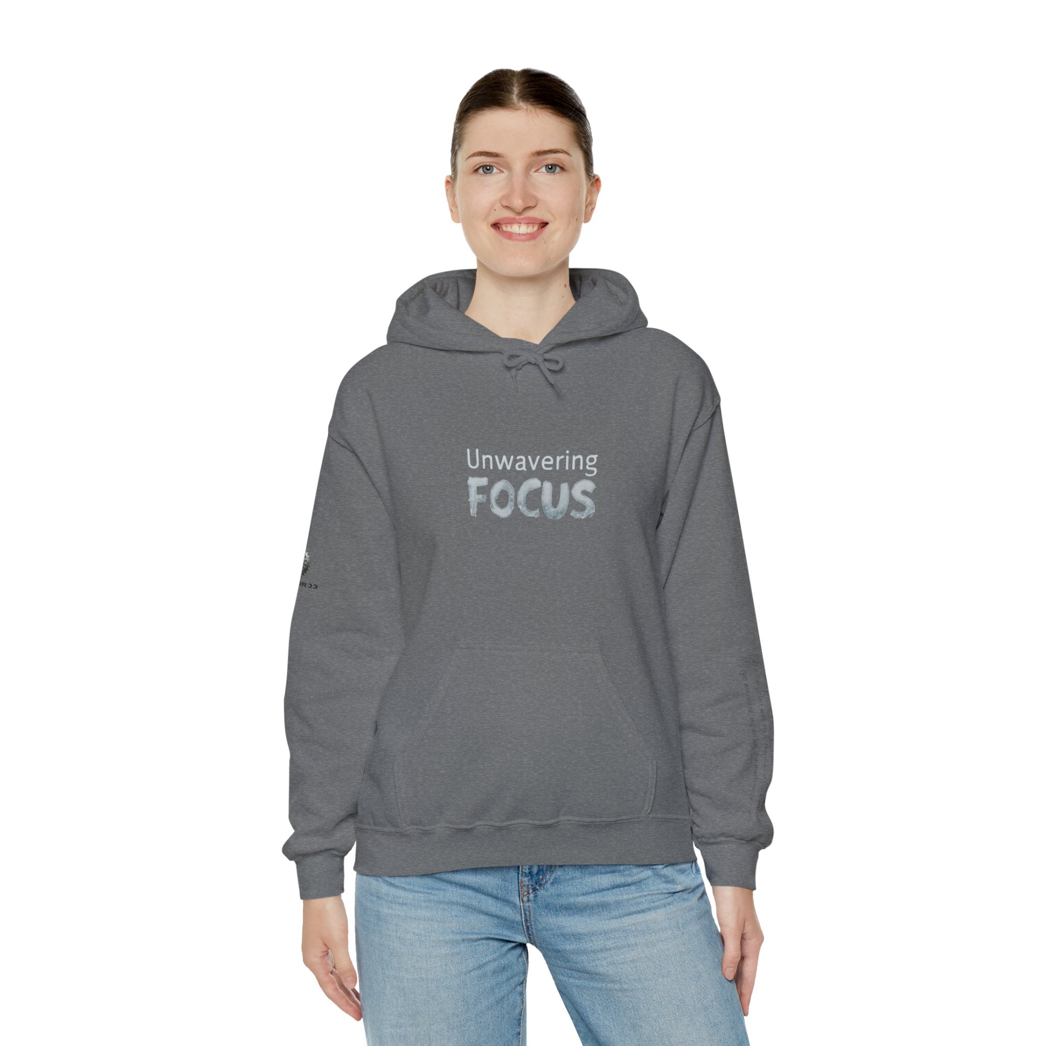 “Unwavering Focus” Hoodie- Sleeve Print Affirmation