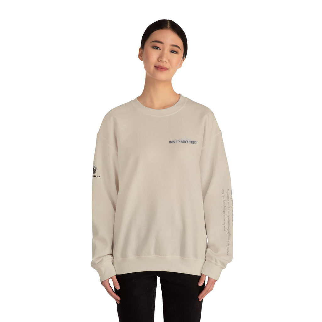 "Inner Architect" Crewneck Sweatshirt- Sleeve Printed Affirmation