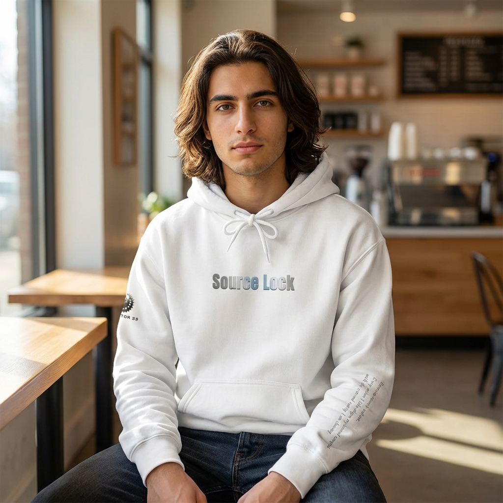 “Source Lock” Hoodie Sweatshirt- Sleeve Print Affirmation